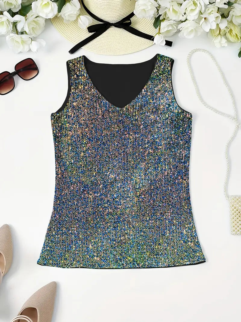 Valenzora | Elegantes, ärmelloses Top mit Pailletten