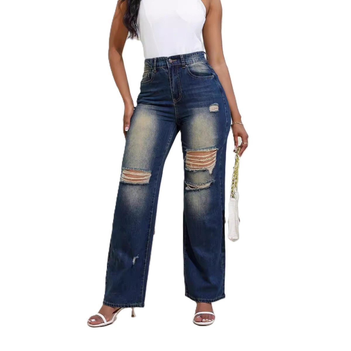 Valenzora | Wide-leg high-waisted jeans