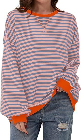 Valenzora | Gestreiftes Sweatshirt in Kontrastfarben
