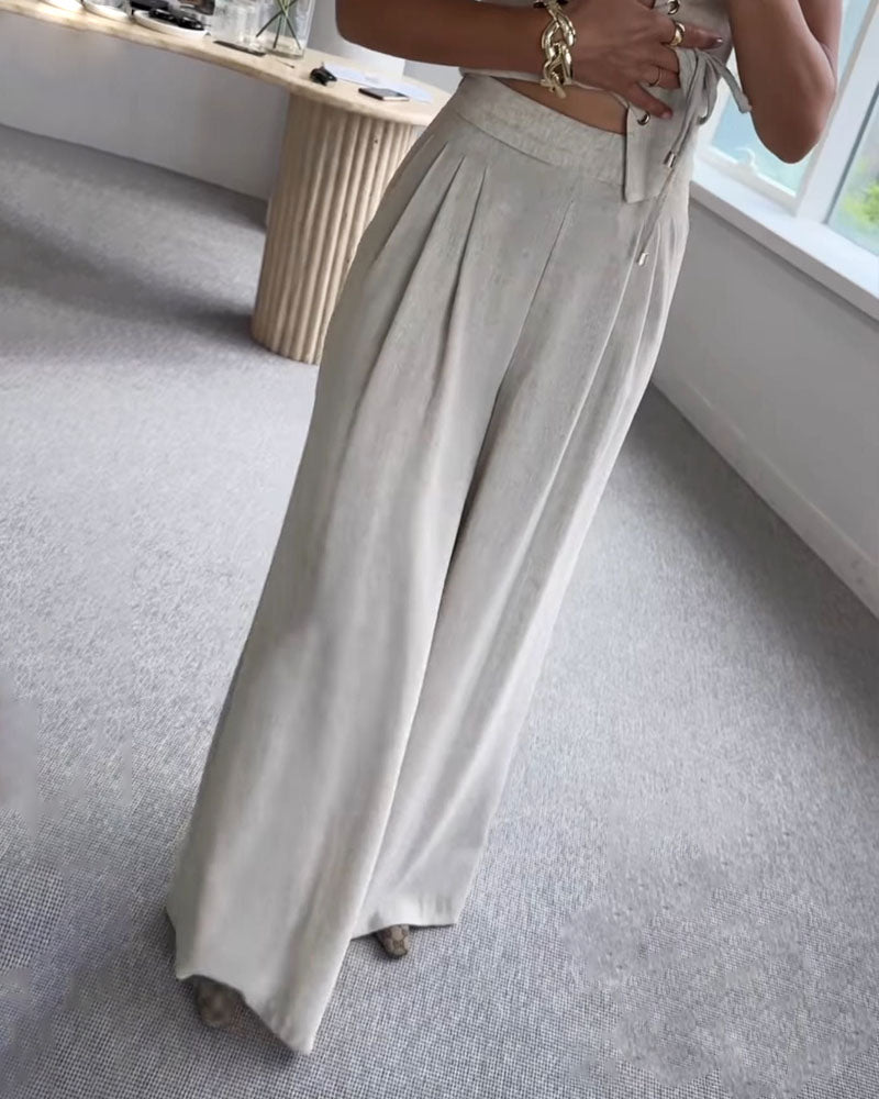 String Top & Pants Two-Piece Set