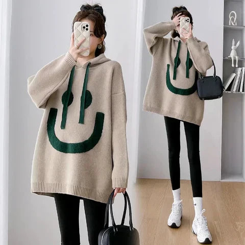 Valenzora | Hoodie with Smiley Print for Women