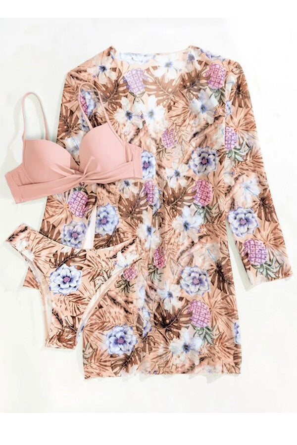 Valenzora – Wrap-style underwire bikini with tropical print and cover