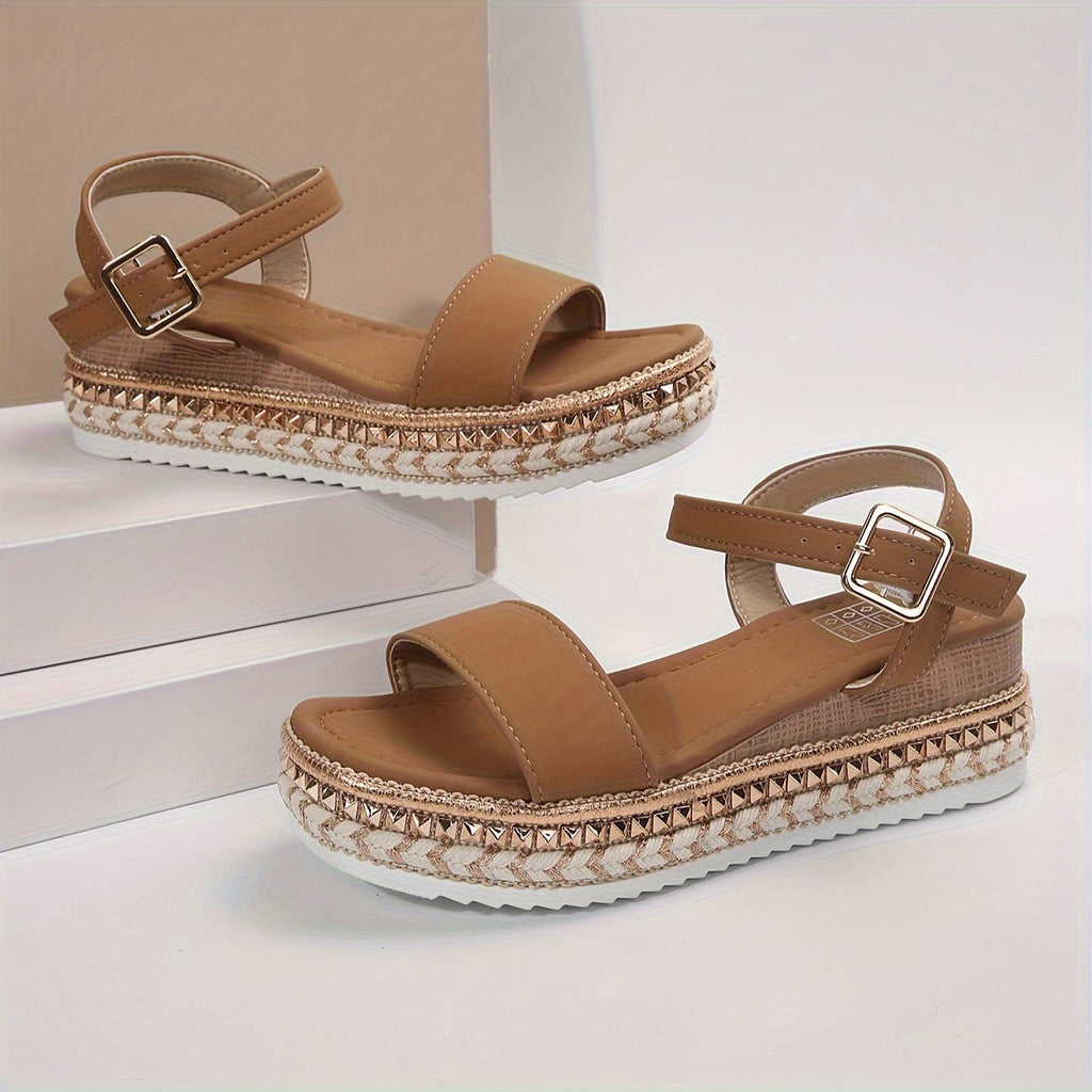 Valenzora | Elegant Women's Buckle Comfort Platform Sandals