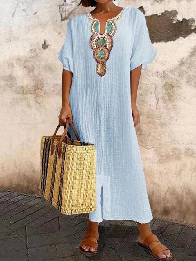 Valenzora | Kaftan Dress with Ethnic Accents