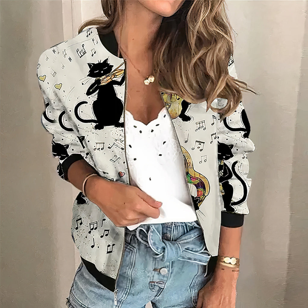 Valenzora | Bedruckte Jacke mit Reißverschluss