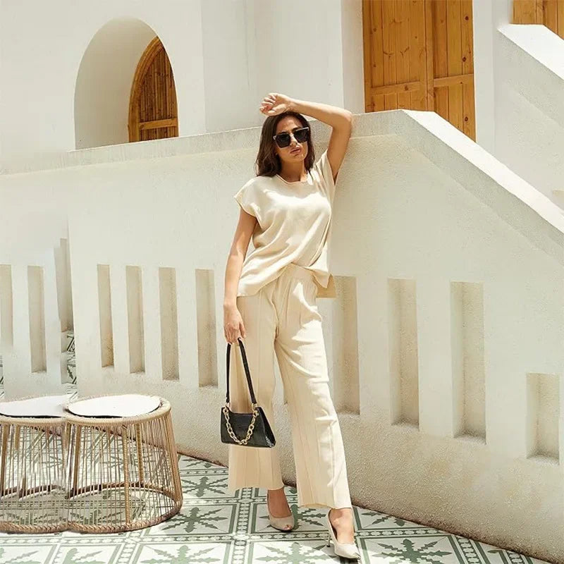 Valenzora | Elegantes zweiteiliges Set mit weitem Bein