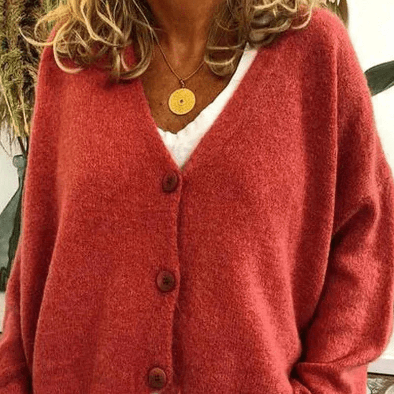 Valenzora | Comfortable V-neck cardigan, women's sweater, knitted vest, soft fabric