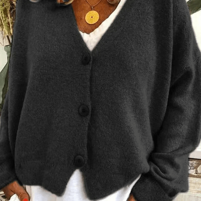 Valenzora | Comfortable V-neck cardigan, women's sweater, knitted vest, soft fabric