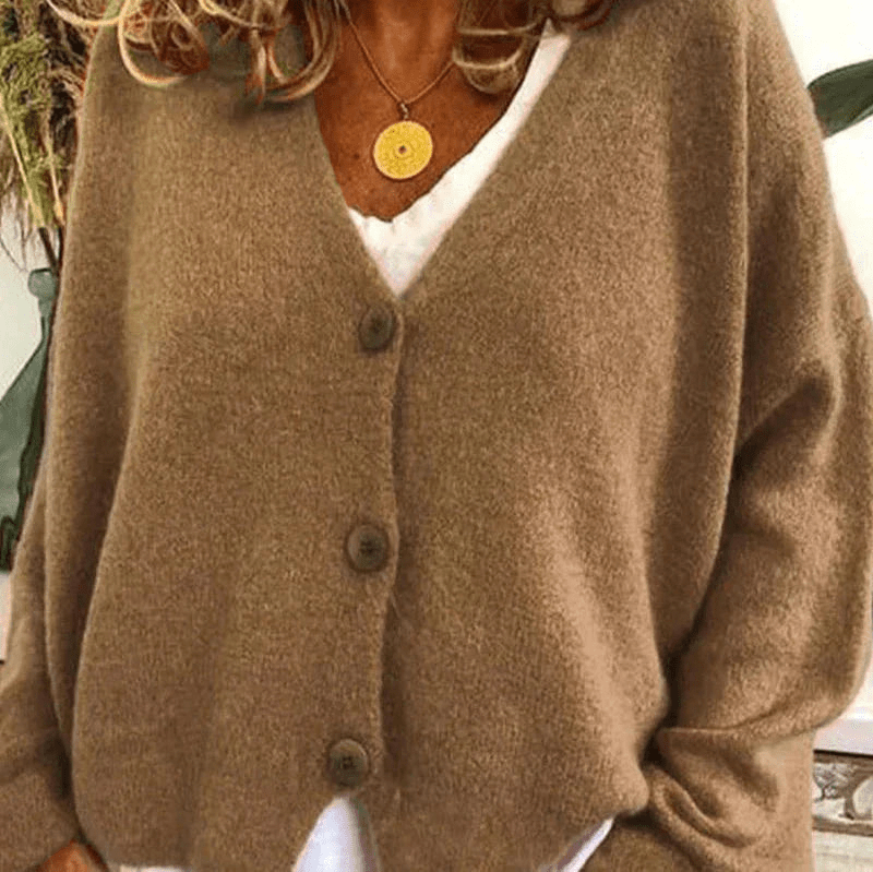 Valenzora | Comfortable V-neck cardigan, women's sweater, knitted vest, soft fabric