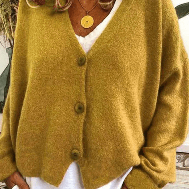 Valenzora | Comfortable V-neck cardigan, women's sweater, knitted vest, soft fabric