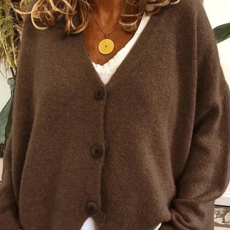 Valenzora | Comfortable V-neck cardigan, women's sweater, knitted vest, soft fabric
