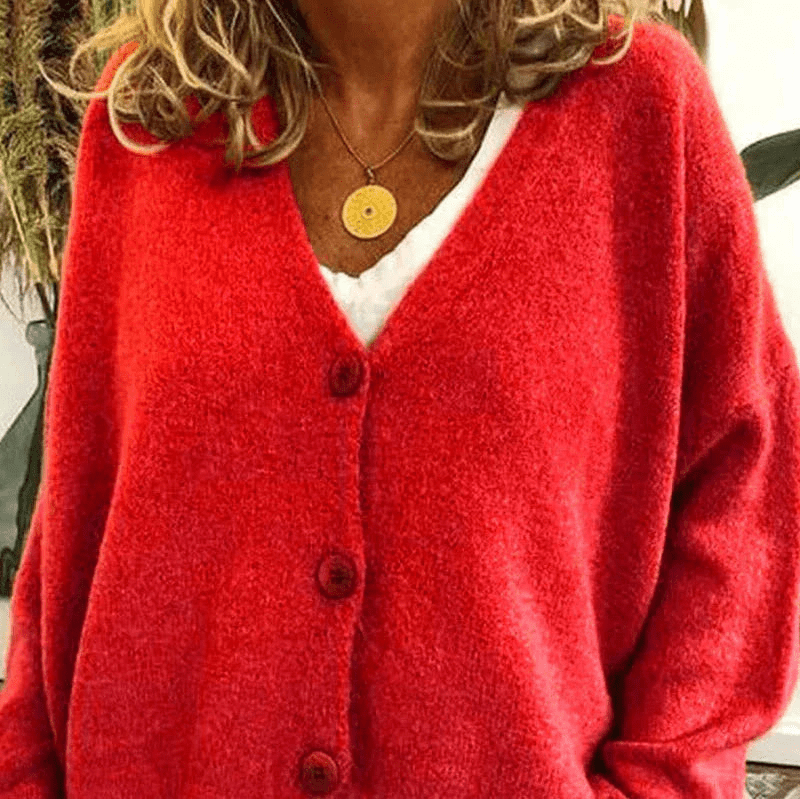 Valenzora | Comfortable V-neck cardigan, women's sweater, knitted vest, soft fabric