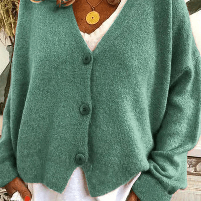 Valenzora | Comfortable V-neck cardigan, women's sweater, knitted vest, soft fabric
