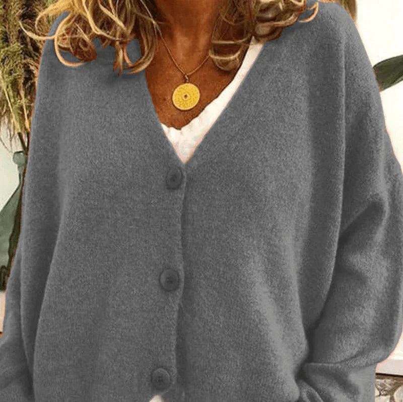 Valenzora | Comfortable V-neck cardigan, women's sweater, knitted vest, soft fabric