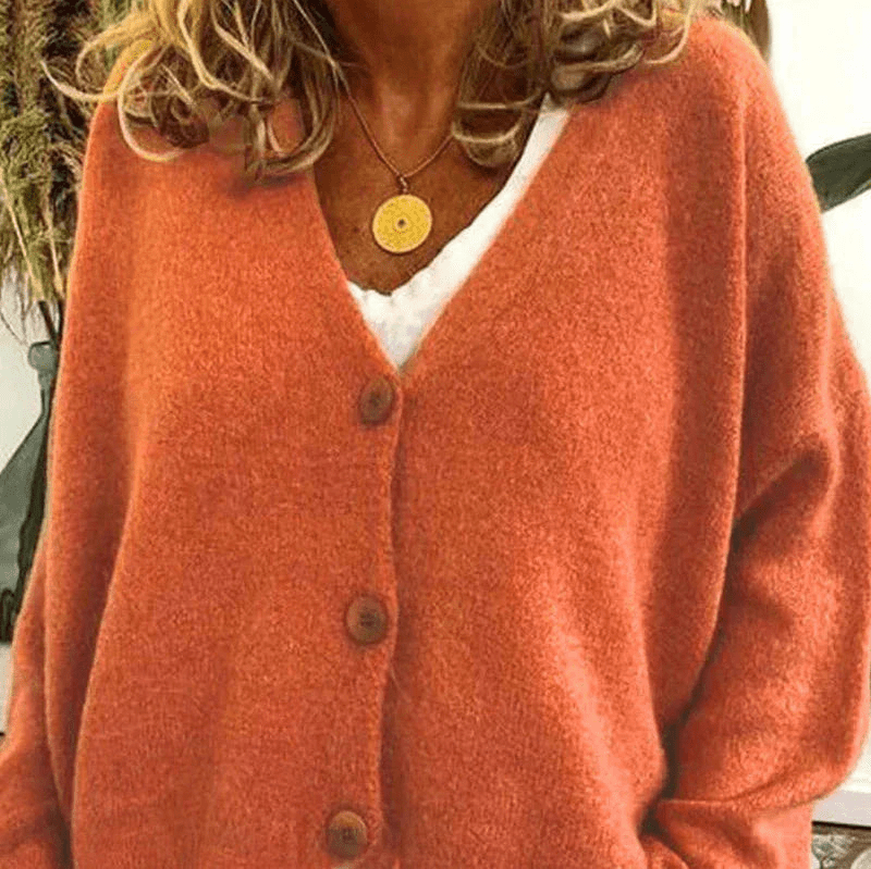 Valenzora | Comfortable V-neck cardigan, women's sweater, knitted vest, soft fabric