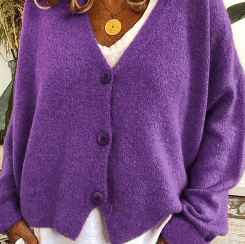 Valenzora | Comfortable V-neck cardigan, women's sweater, knitted vest, soft fabric