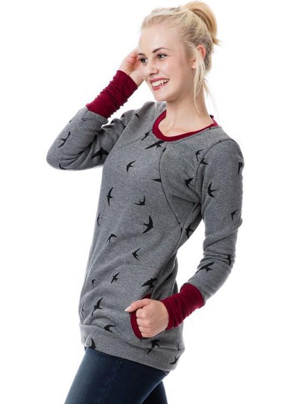 Valenzora | Mutterschafts-Chaps, Krankenschwestern-Sweatshirts, Blumenmuster, Taschen, Reißverschluss, Stillkleidung