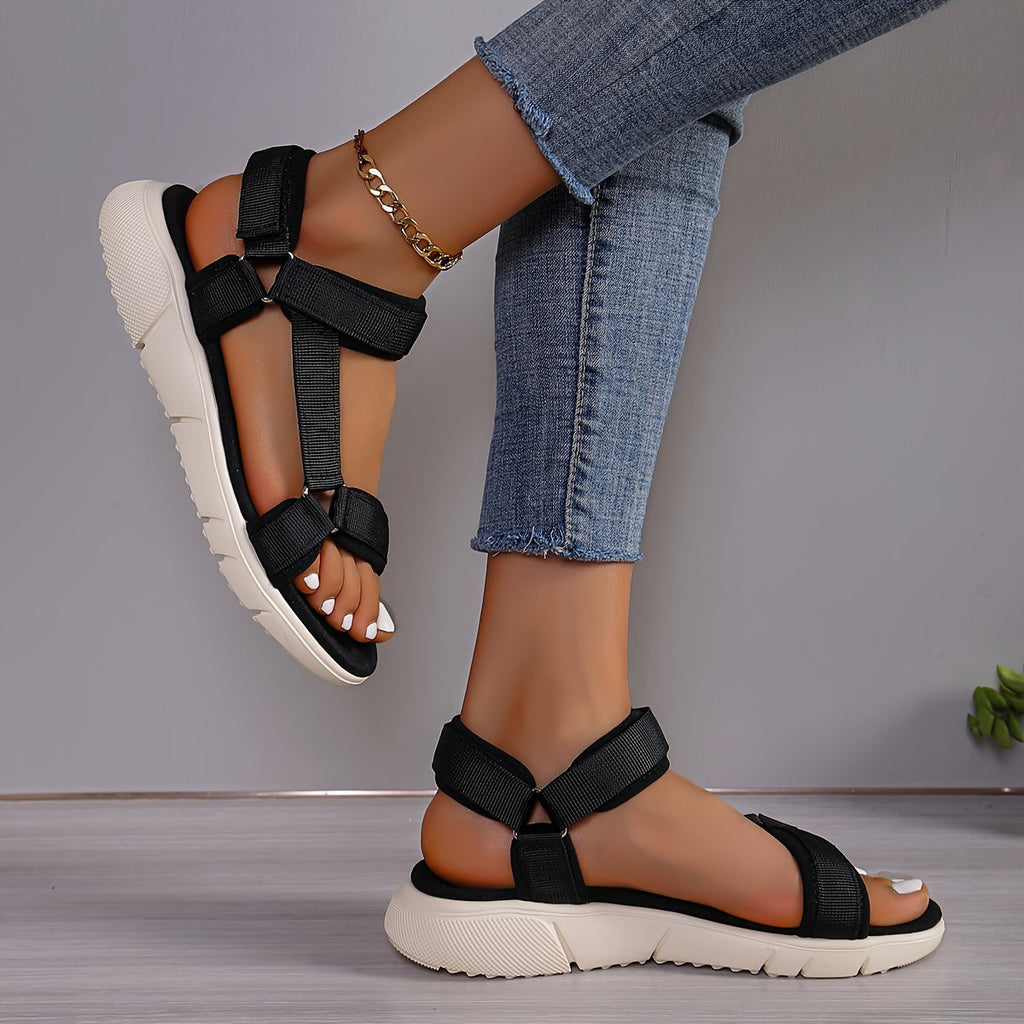 Valenzora | Damen-Sandalen: Colour-Block, rutschfest, elegant, leicht, Outdoor, Sommer