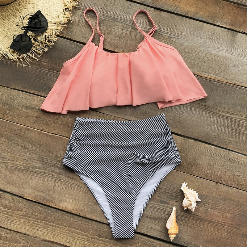 Valenzora | Colorful bikini with ruffles
