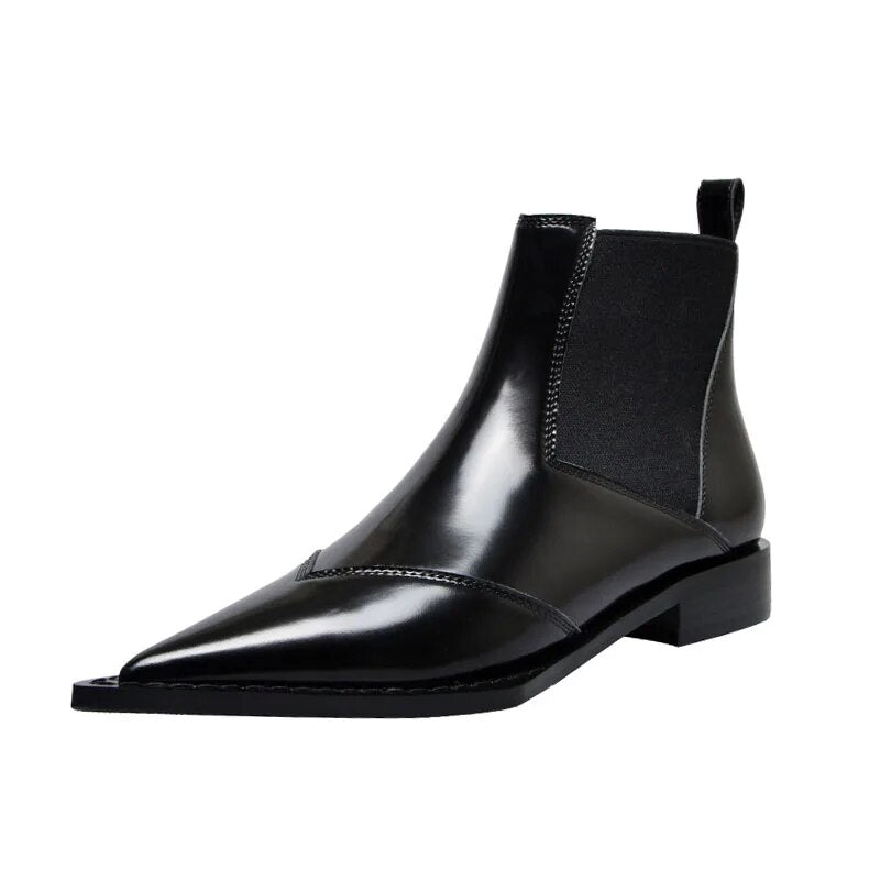Valenzora | Schwarze Stiefeletten mit niedrigem Absatz für Damen