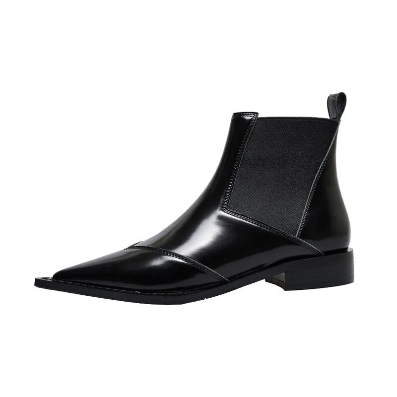 Valenzora | Schwarze Stiefeletten mit niedrigem Absatz für Damen