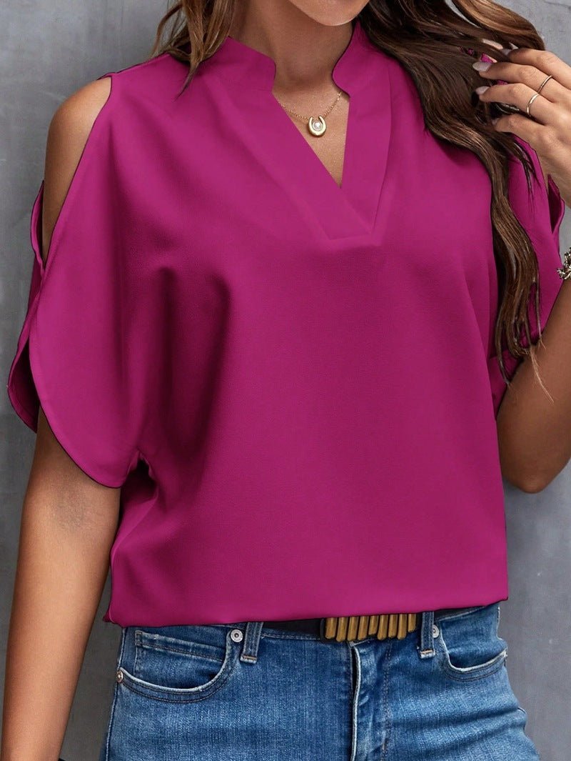 Valenzora | Elegant off-the-shoulder short-sleeved dress