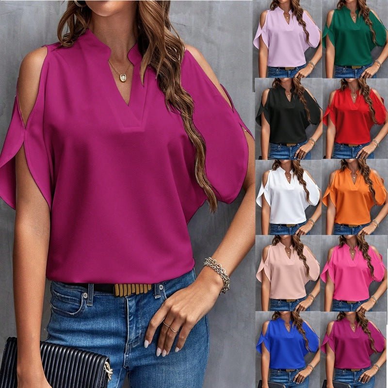 Valenzora | Elegant off-the-shoulder short-sleeved dress