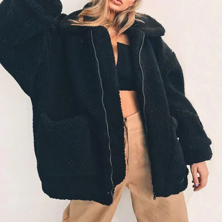 Valenzora | Damen-Fleece-Sweatshirt mit weitem Kragen