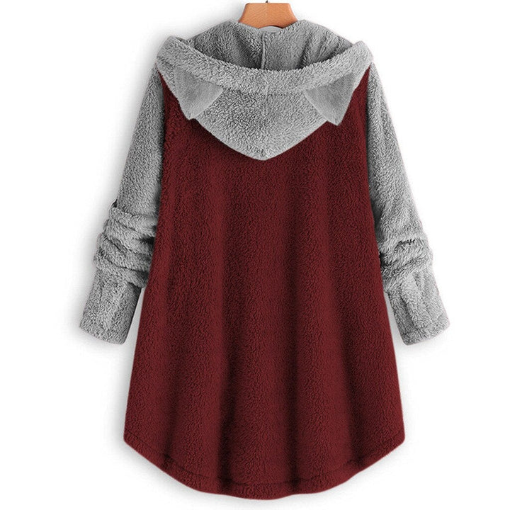 Valenzora – Damen-Fleece-Sweatshirt mit Katzenohren und Kontrastärmeln