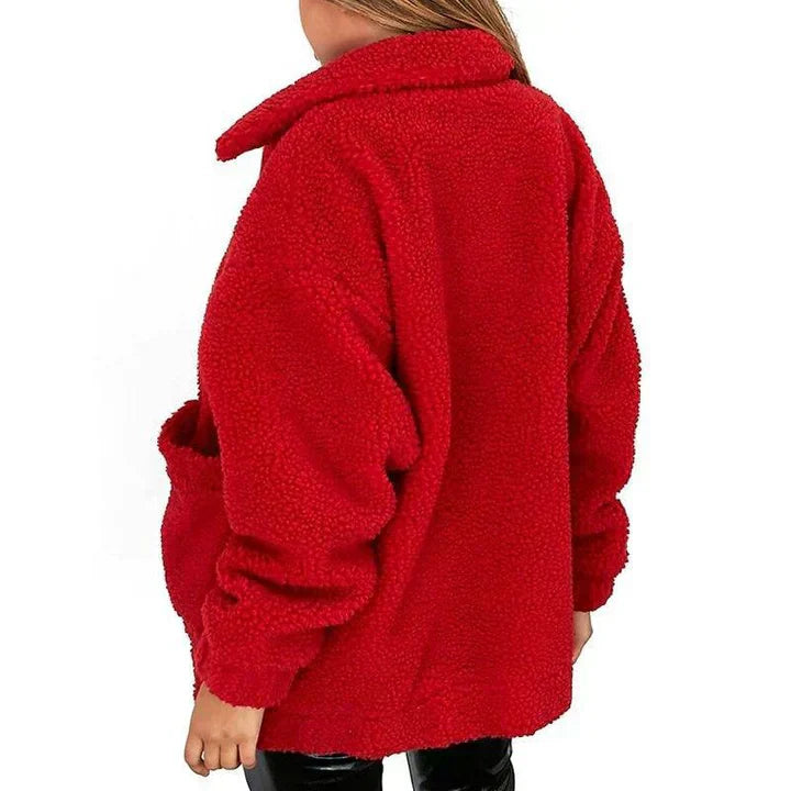 Valenzora | Damen-Fleece-Sweatshirt mit weitem Kragen