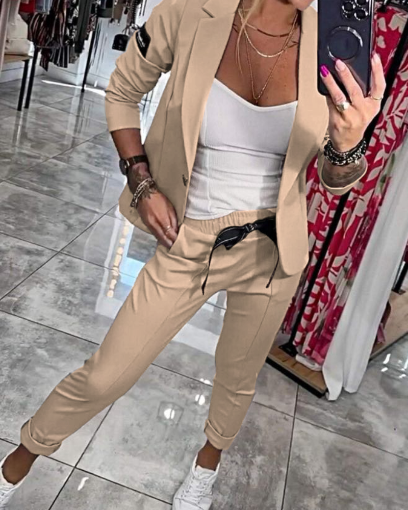 Valenzora | Stylish Blue Jacket & Jogger Set