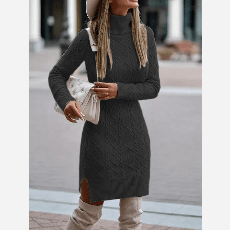 Valenzora | Elegantes Boho-Rollkragenkleid für Damen