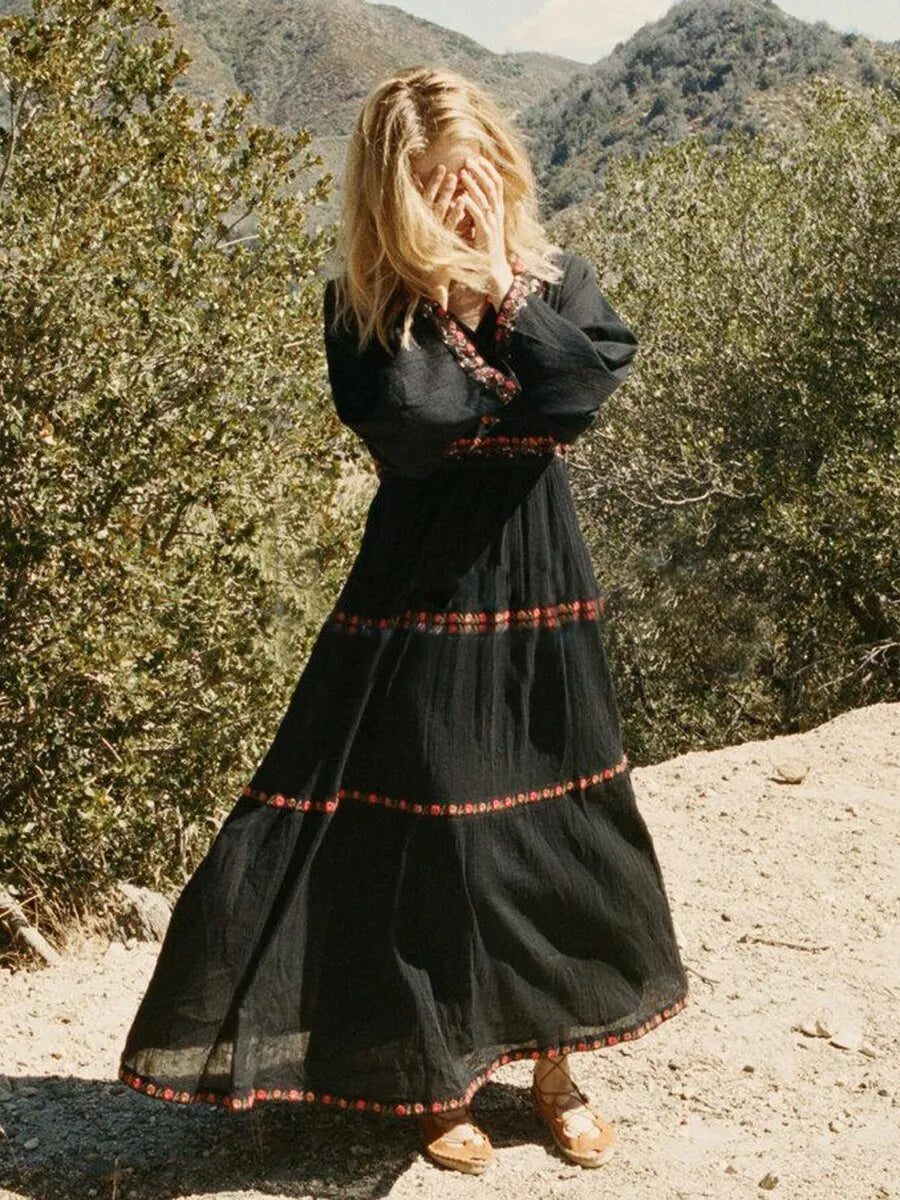 Valenzora | Boho Dress Black
