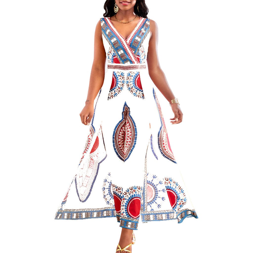 BRIA - Jumpsuit with African print in Dashiki style
