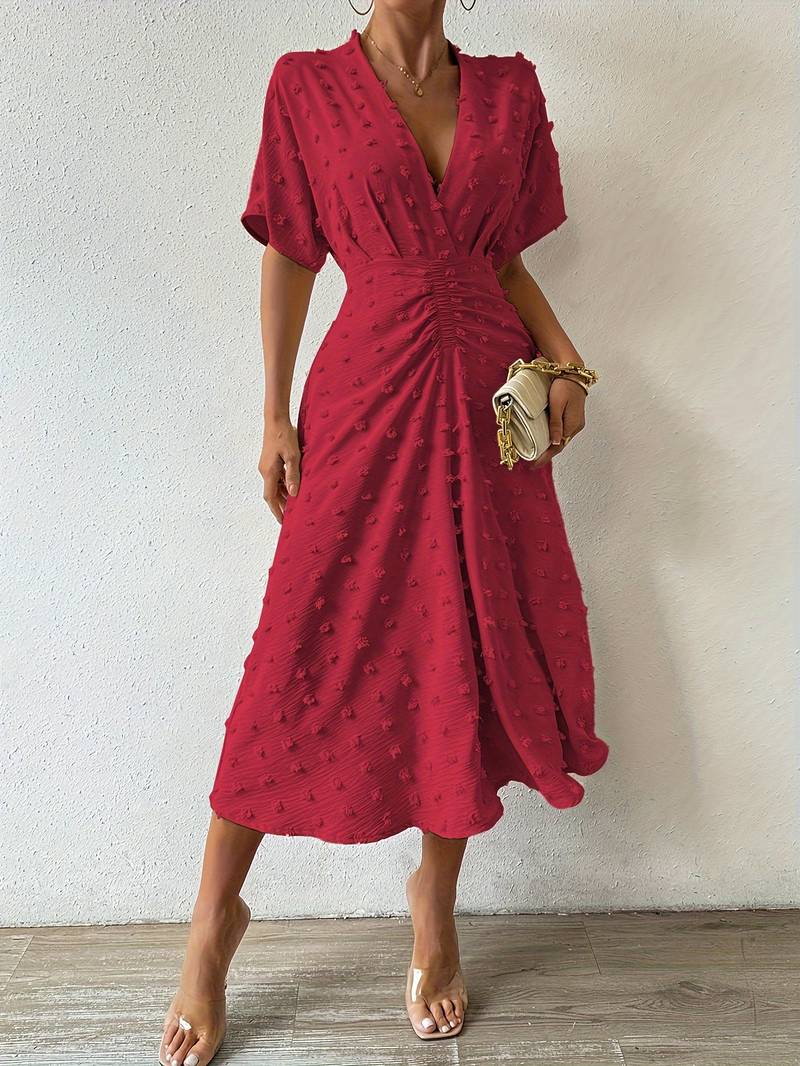 Valenzora | Midikleid mit Rüschen und Swiss Dots
