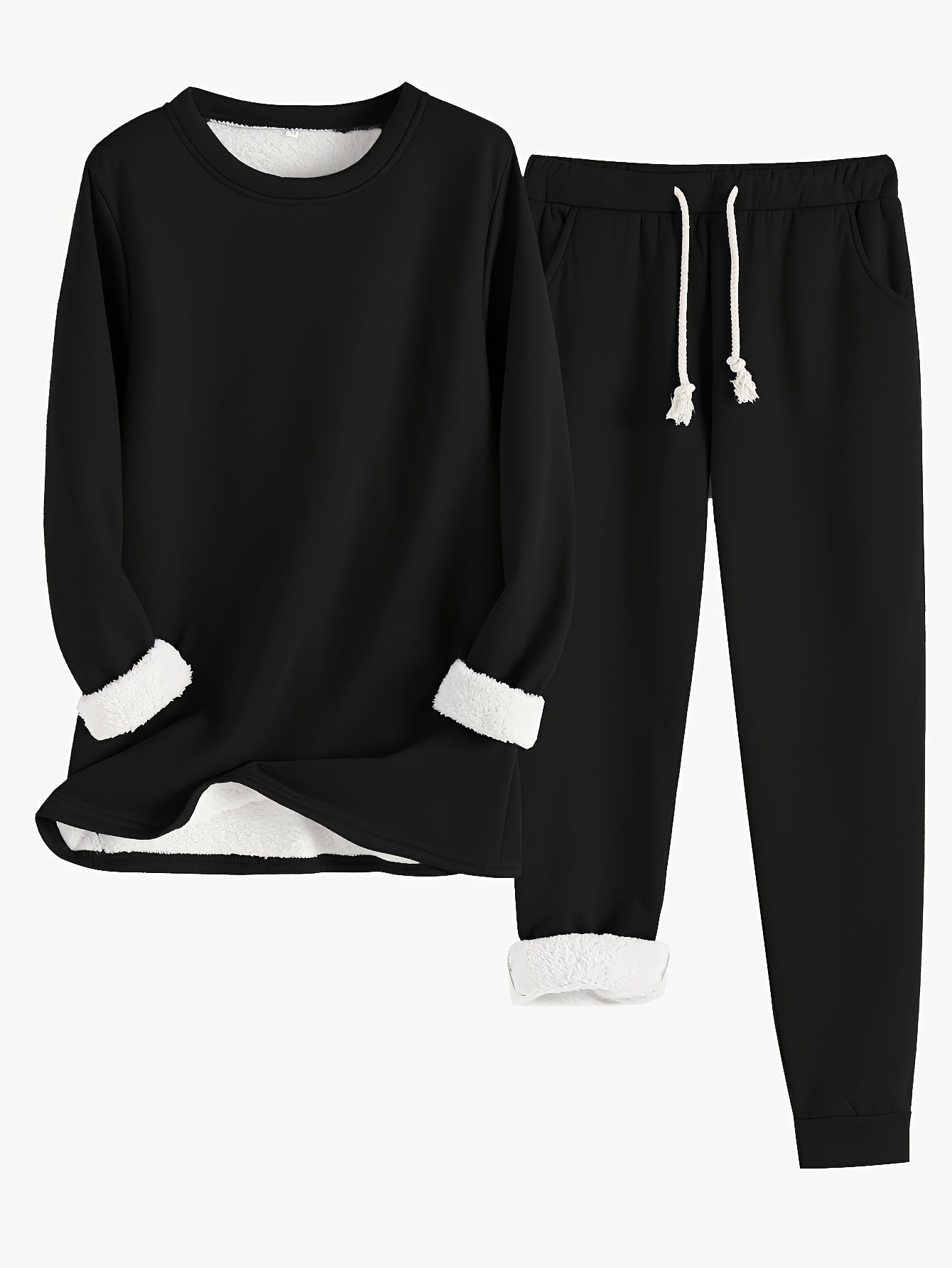 Valenzora | Stylisches Winter-Casual Thermo-Sweatshirt und Jogginghosen-Set für Damen
