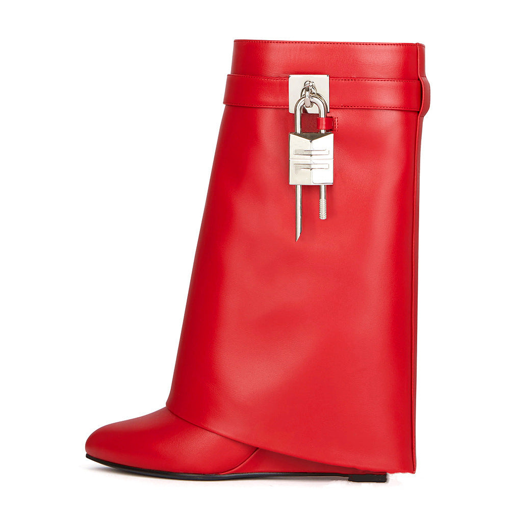 Valenzora | Damen-Mode Stiefel mit abgeschrägtem Absatz, runder Spitze, Obermaterial Leder, hoher Absatz, Reißverschluss, kurze Stiefel