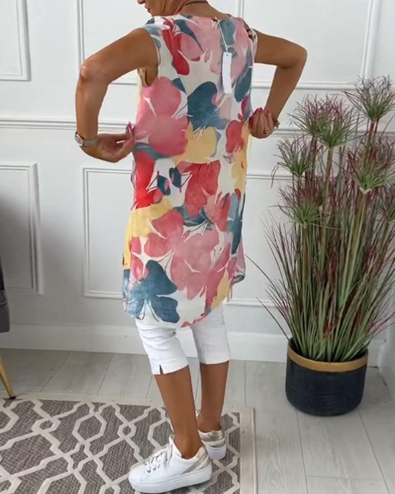 Valenzora | Sommerkleid mit asymmetrischem Schnitt und hohem Schlitz