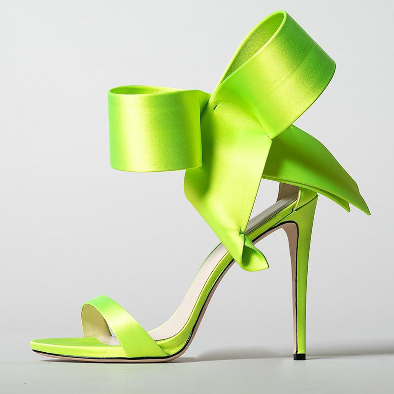 Valenzora | Summer Plus Size Bow Ankle Strap High Heel Sandals for Women