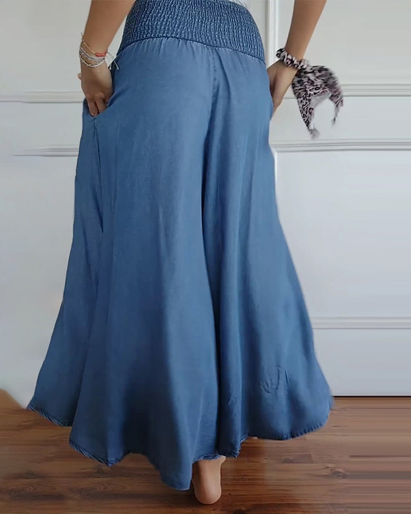 Valenzora | Trousers with elasticated waistband and wide legs
