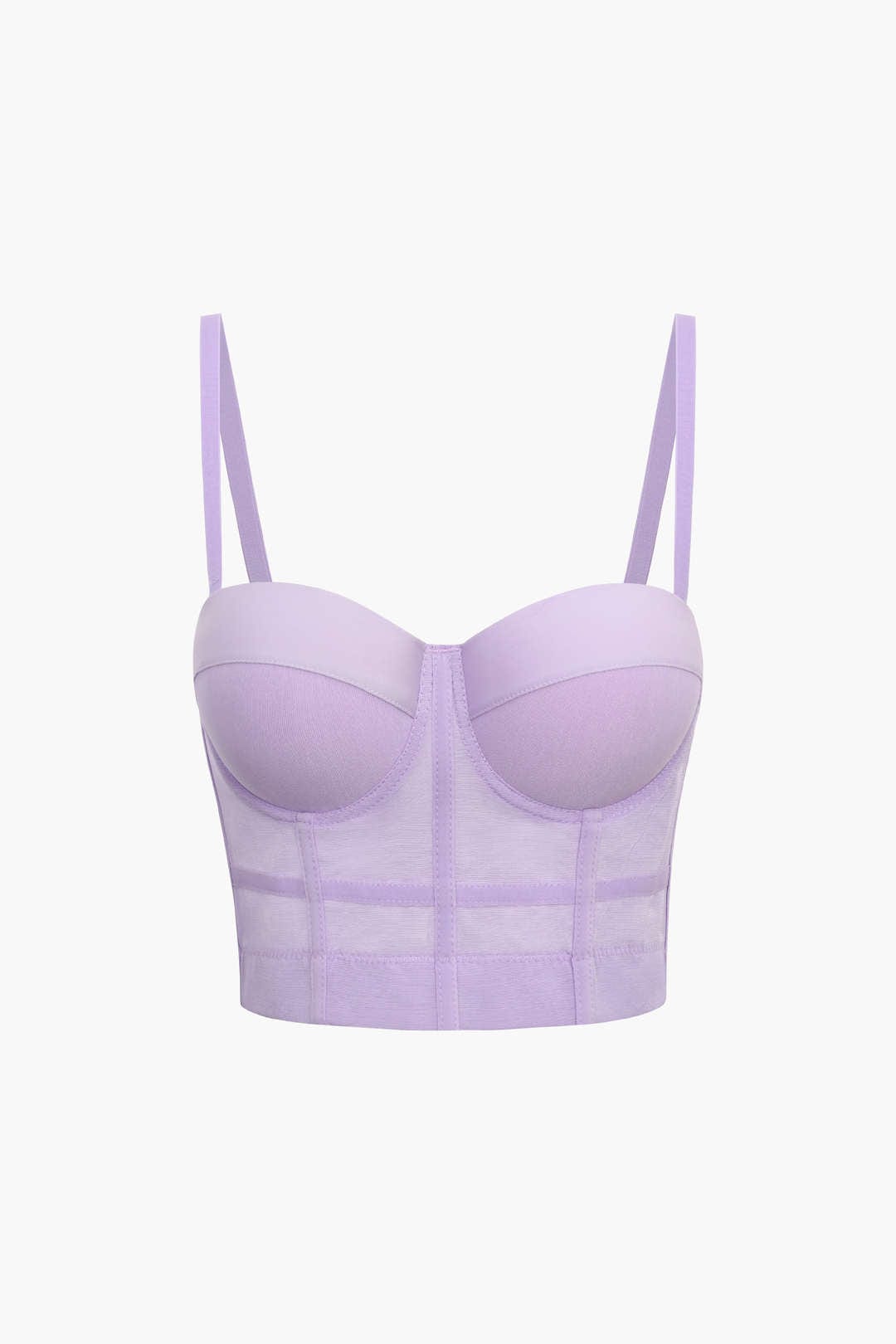 Valenzora | Figurbetontes Bustier-Top mit Bügelkörbchen und transparenter Mesh-Struktur