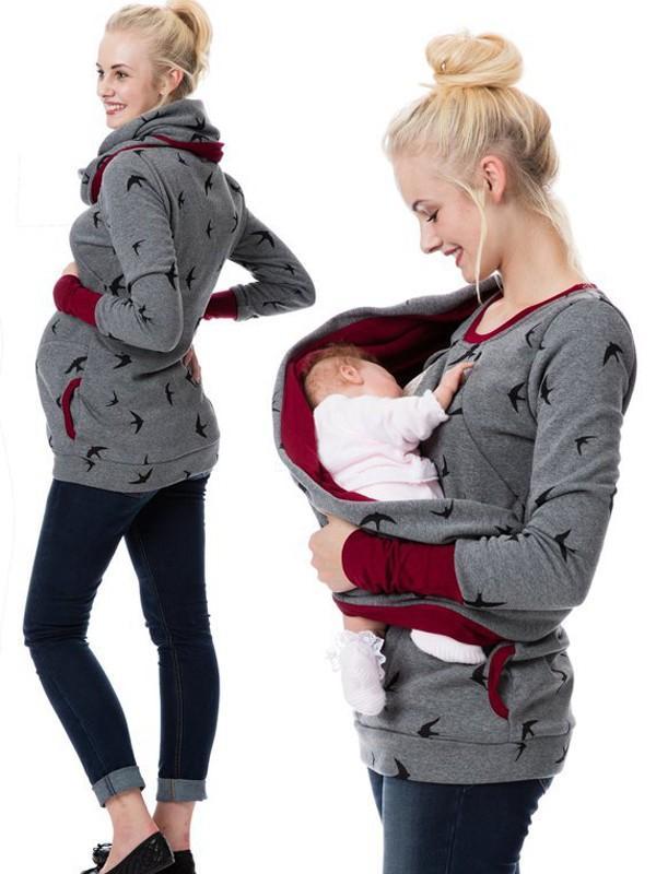 Valenzora | Maternity chaps, nurse sweatshirts, floral print, pockets, zipper, nursing wear