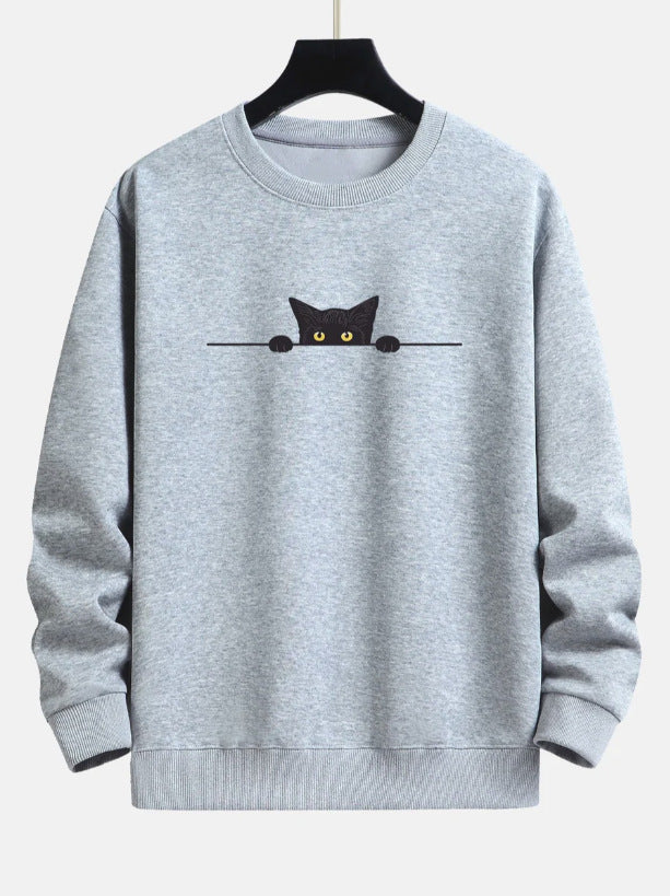 Valenzora | Relax Fit Sweatshirt with Black Cat Print