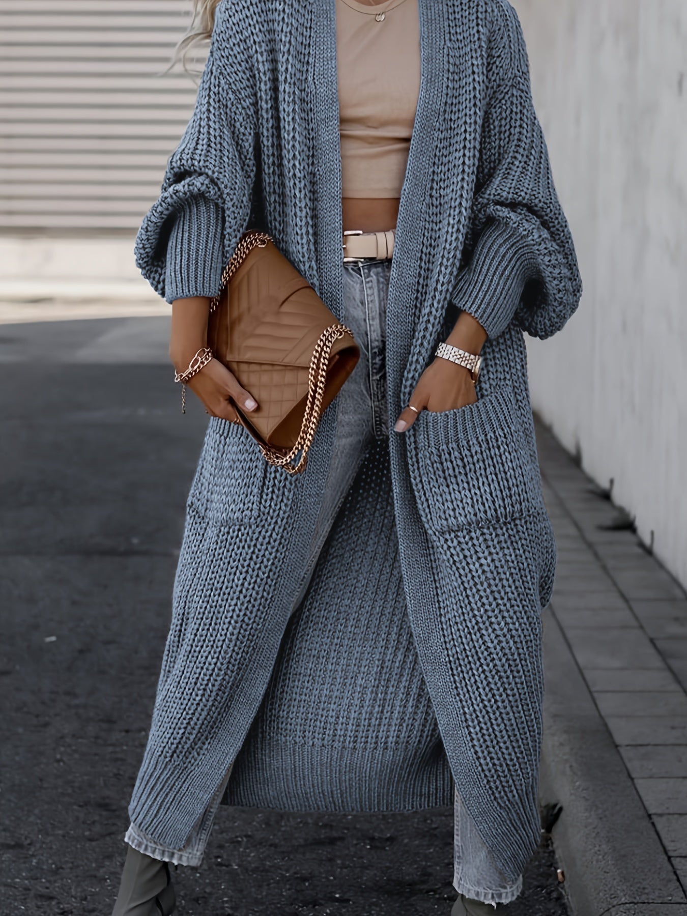 Valenzora Strickjacke aus Wolle mit Taschen für Damen | Perfekt für den Alltag