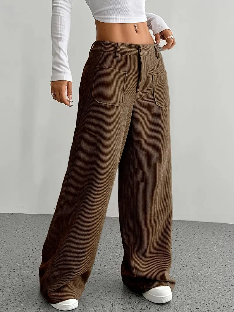 Valenzora | Wide-Leg Corduroy Trousers for Women