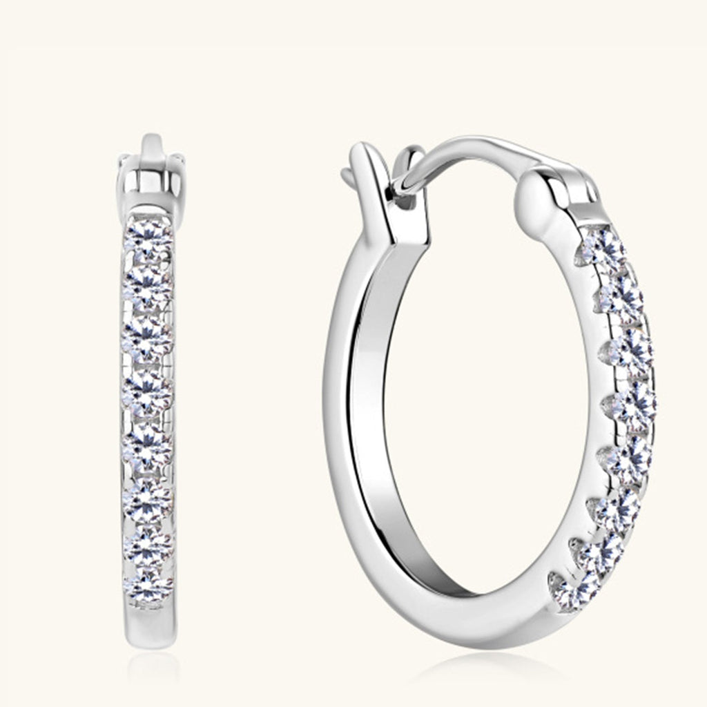 Valenzora | 925er Sterlingsilber Moissanit Huggie Ohrringe