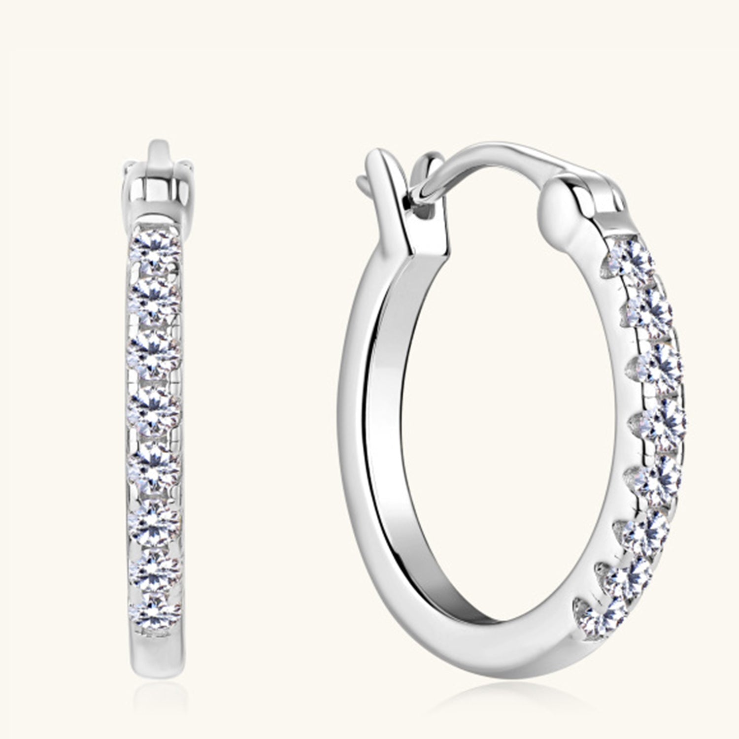 Valenzora | 925er Sterlingsilber Moissanit Huggie Ohrringe