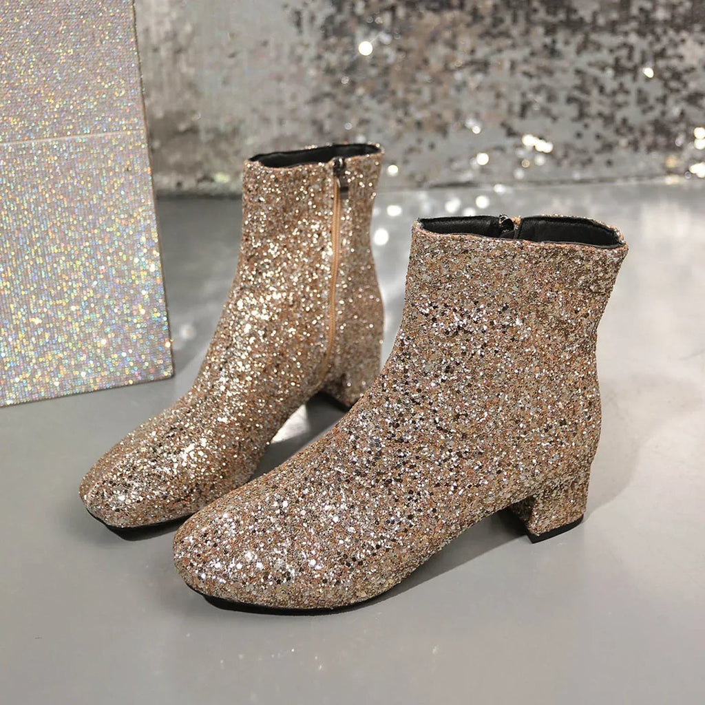 Valenzora | Fashionable ankle boot with block heel and side zipper