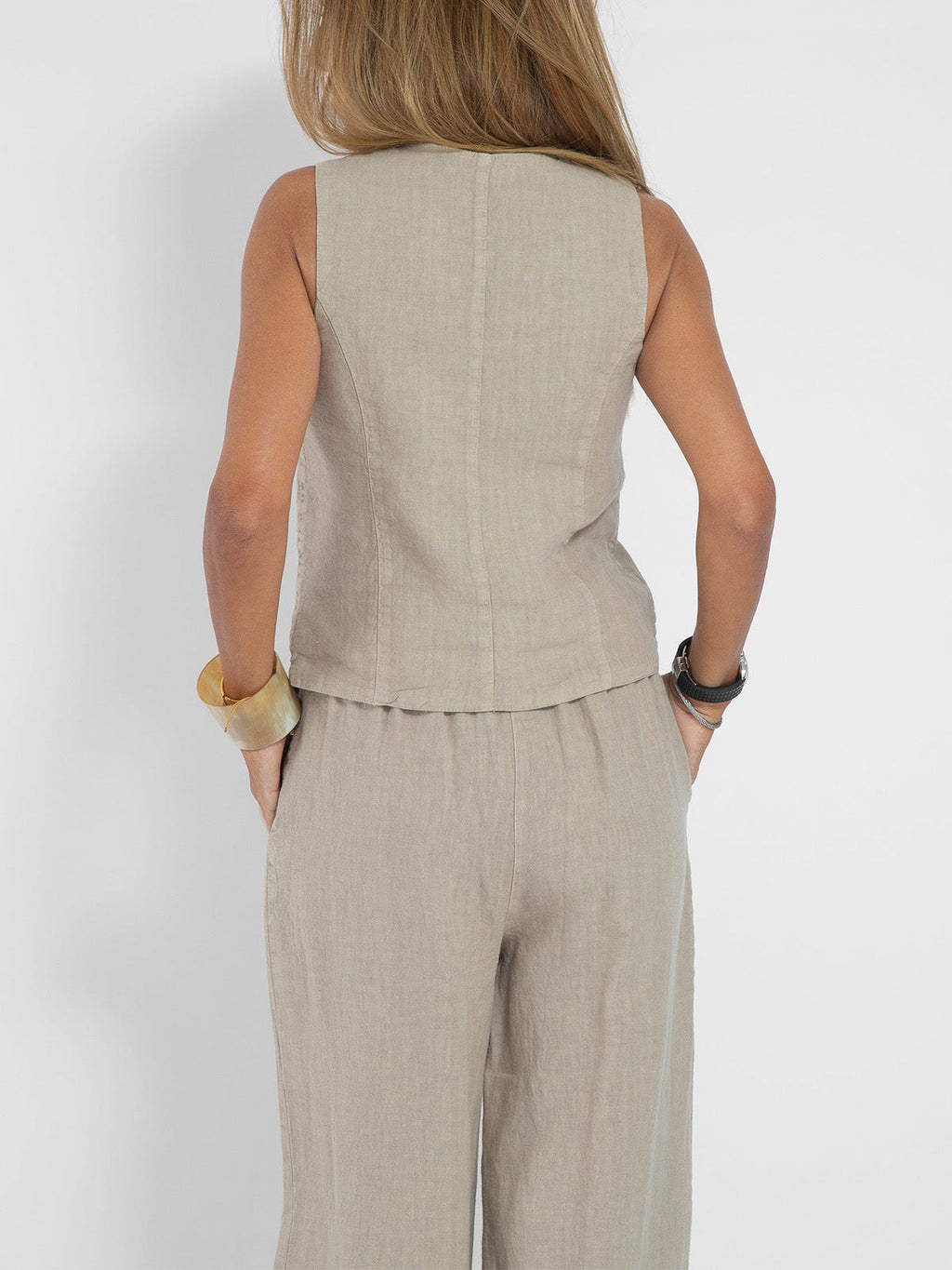 Valenzora | Button-down vest and wide-leg trousers set