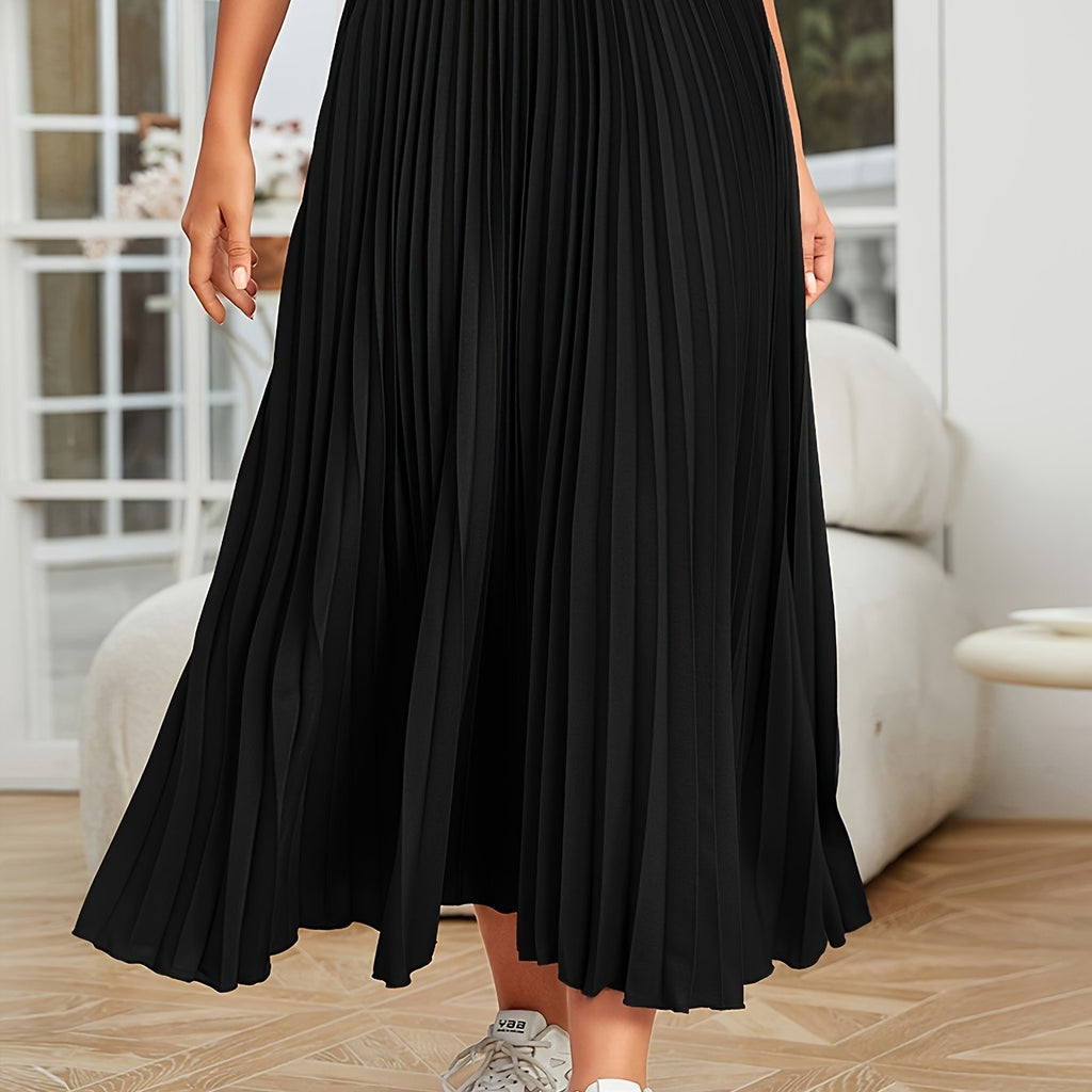 Valenzora | Pleated plain curly skirt
